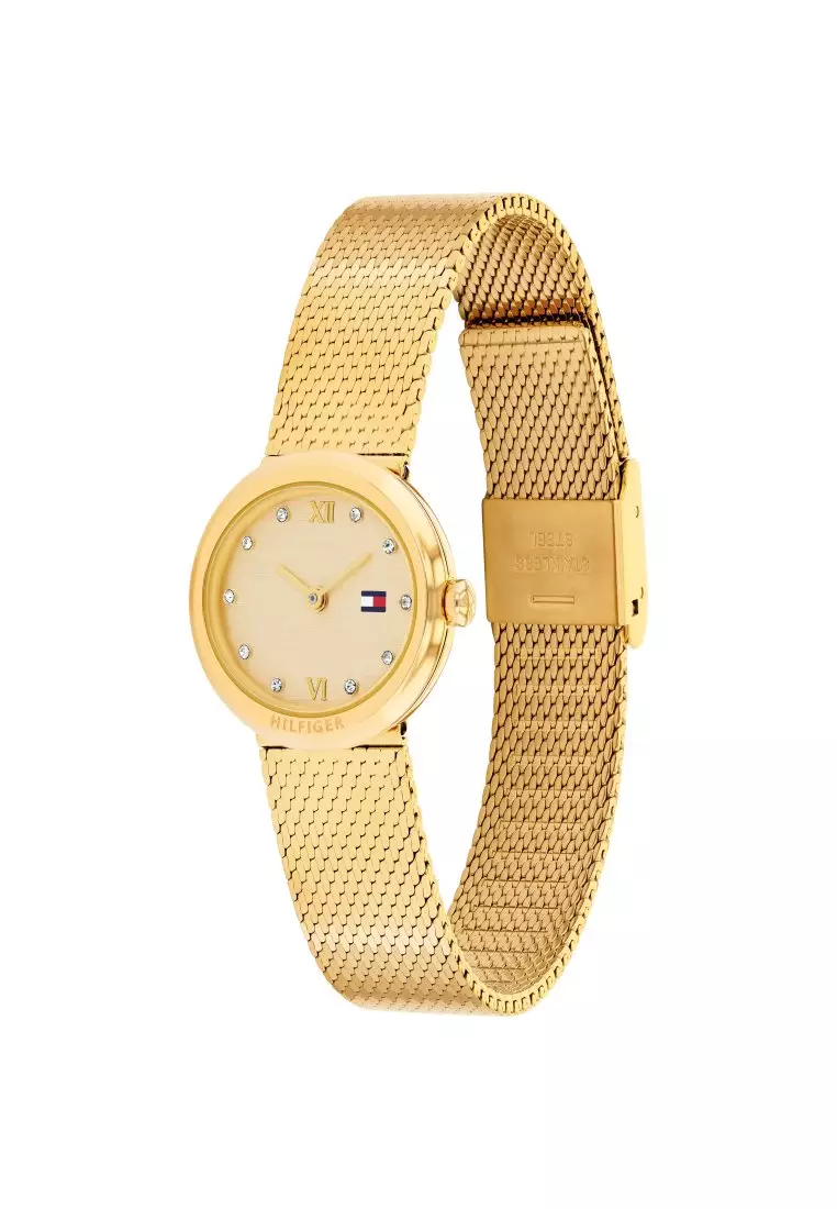 Women's Ionic Plated Thin Gold Steel Champagne Dial Watch - TH1782847