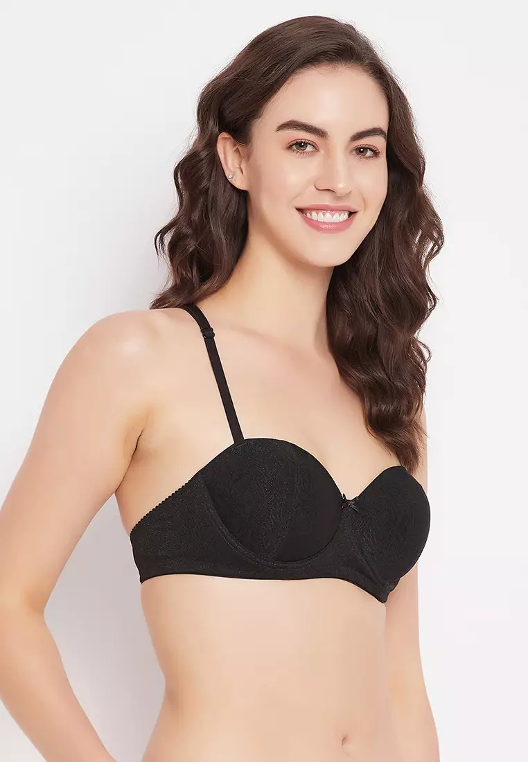 Padded Underwired Full Cup Racerback T-shirt Bra in Black - Cotton Rich