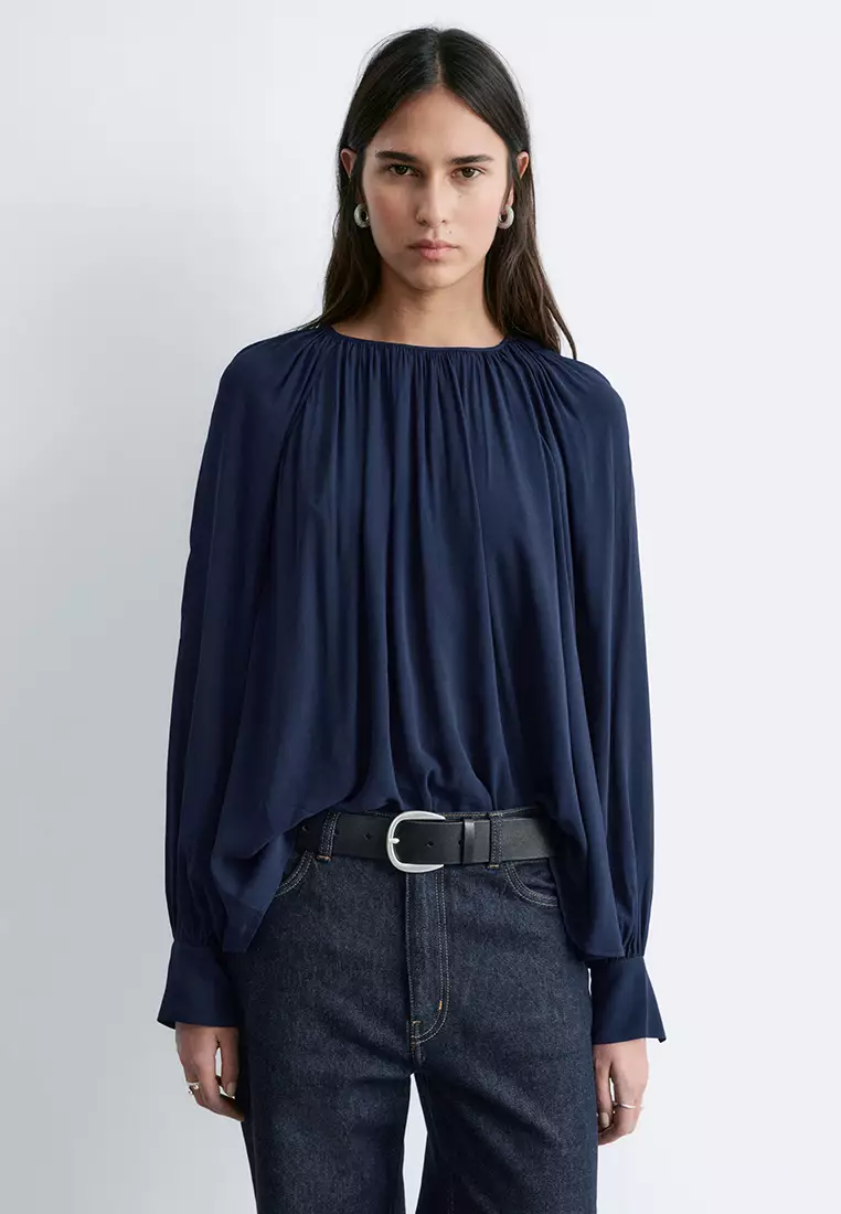 Balloon-Sleeve Blouse