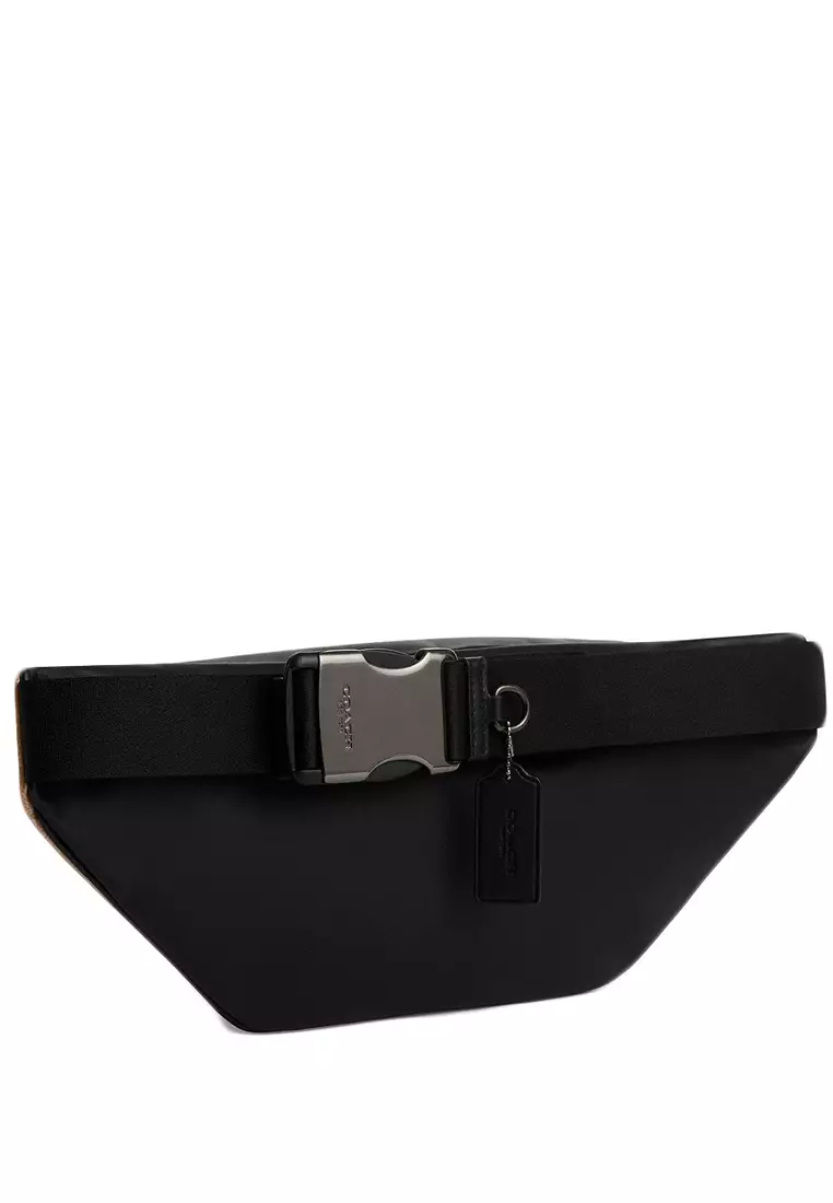 Mens Racer Belt Bag In Signature - Brown/Black