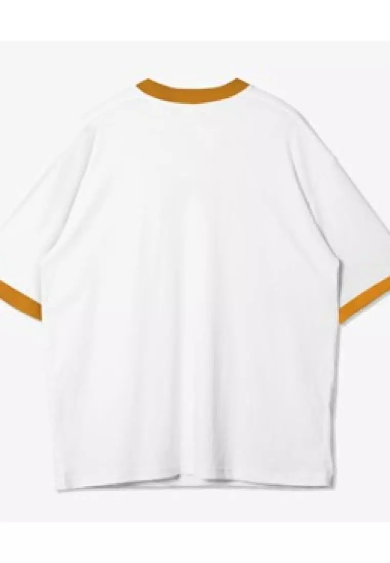 OOTDSUPPLY Oversized Freedom Ringer White Mustard | Oversize Pria & Wanita OVZWTH013