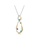 Glamorousky blue 925 Sterling Silver Fashion Temperament Two Tone Irregular Hollow Geometric Pendant with Topaz and Necklace F9877AC41C6BA1GS_1