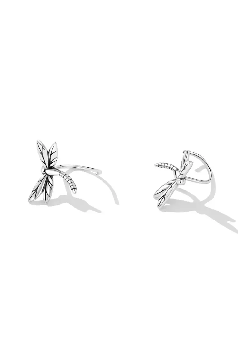 Solid Silver Olivia Dragonfly Stud Earrings