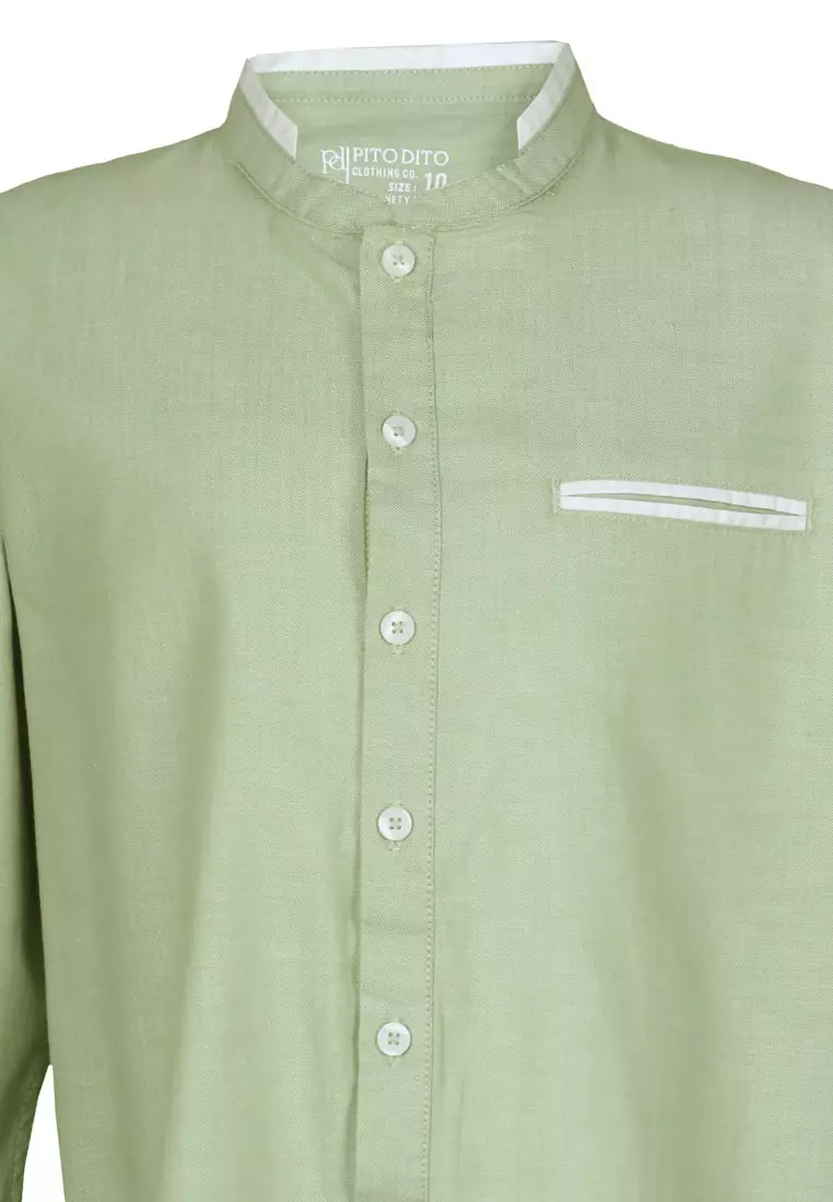 Pito Dito Boy Isvanos Kemeja Ciang i Panjang Anak Hijau