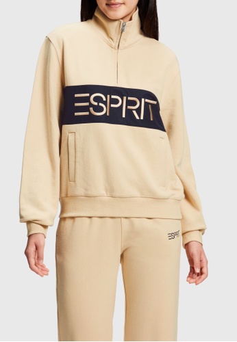 ESPRIT beige ESPRIT x Rest & Recreation Capsule Zip-Up Collar Sweatshirt [Unisex] 78F8AAA6792561GS_1