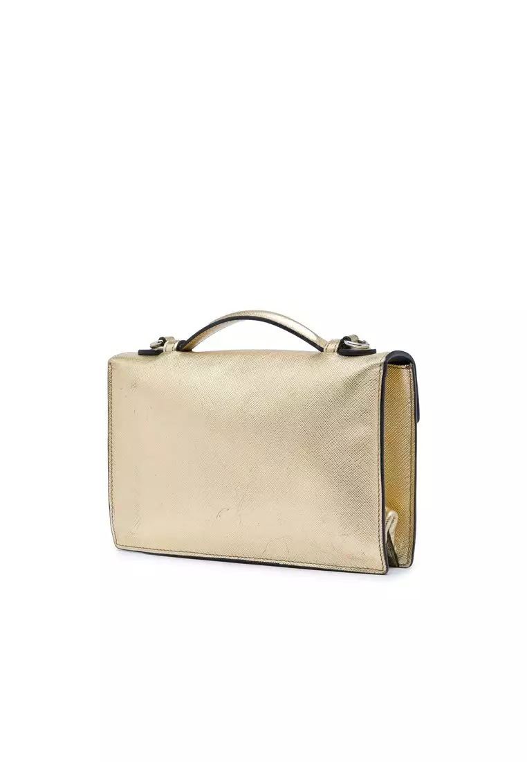 Pre-Loved Prada Saffiano Sound Lock Satchel