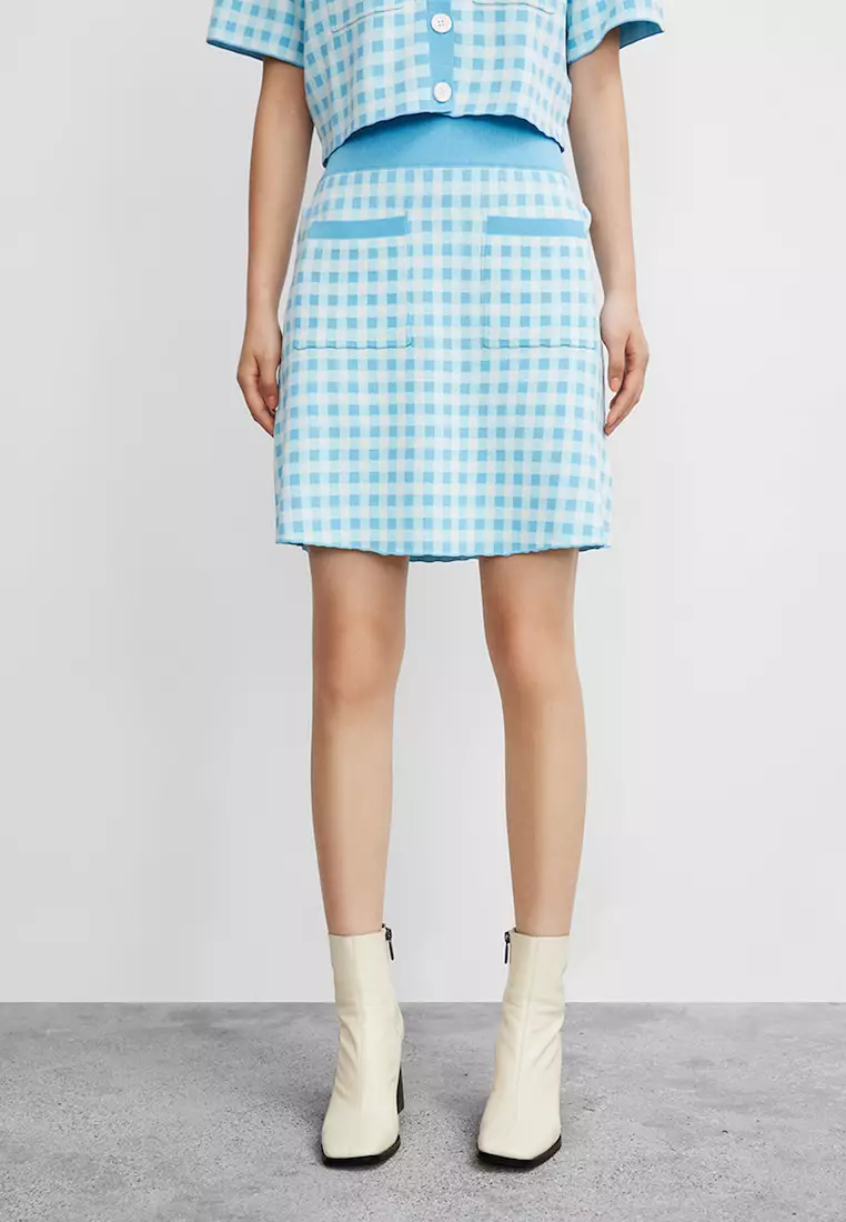 Checkered hotsell skirt blue