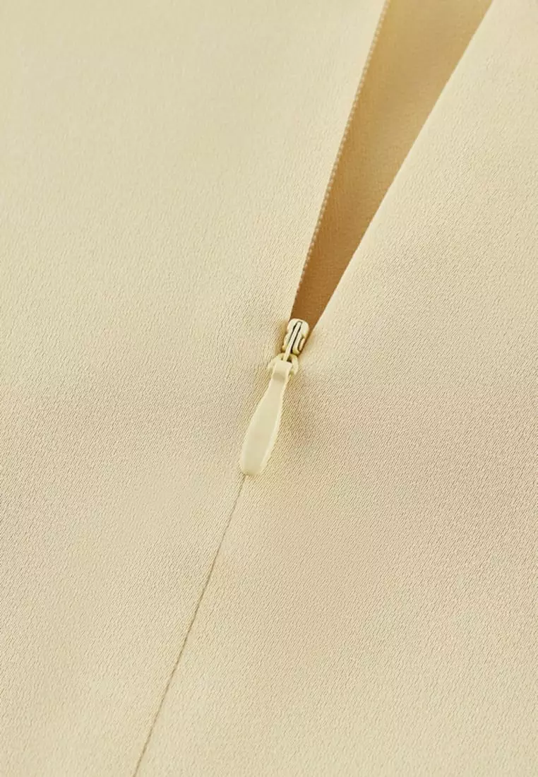 Satin Asymmetric Ruffled Blouse