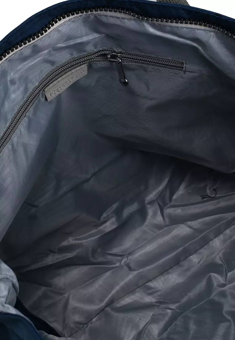 Colour Block Nylon Convertible Tote Bag