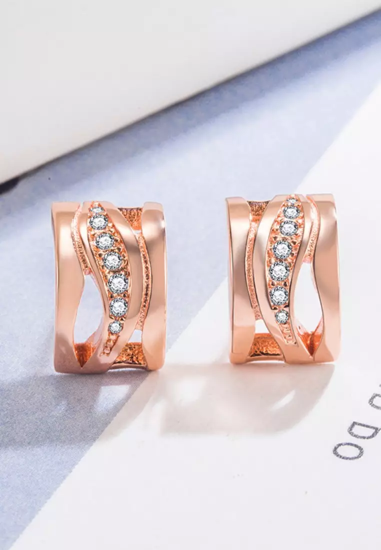 Gold zircon clearance earrings
