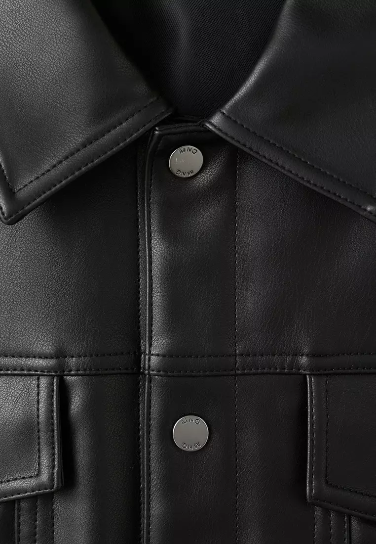 Faux-Leather Jacket with Pockets