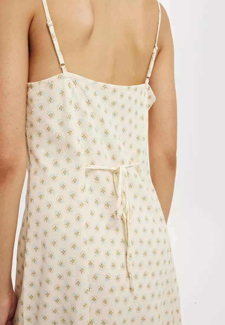 Haven Straight Neck Midi Dress