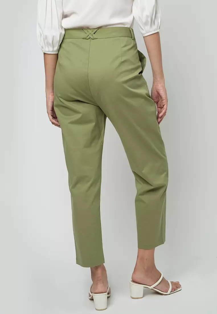Kailee Relaxed Pants with Criss-Cross Waistband Detail