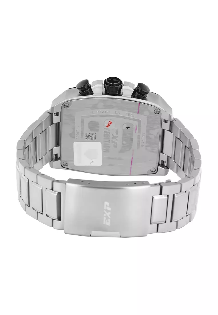 Expedition EXP - Jam Tangan Chronograph Pria - Silver Case Red Dial - Stainless Steel - 6636BCBTBRE