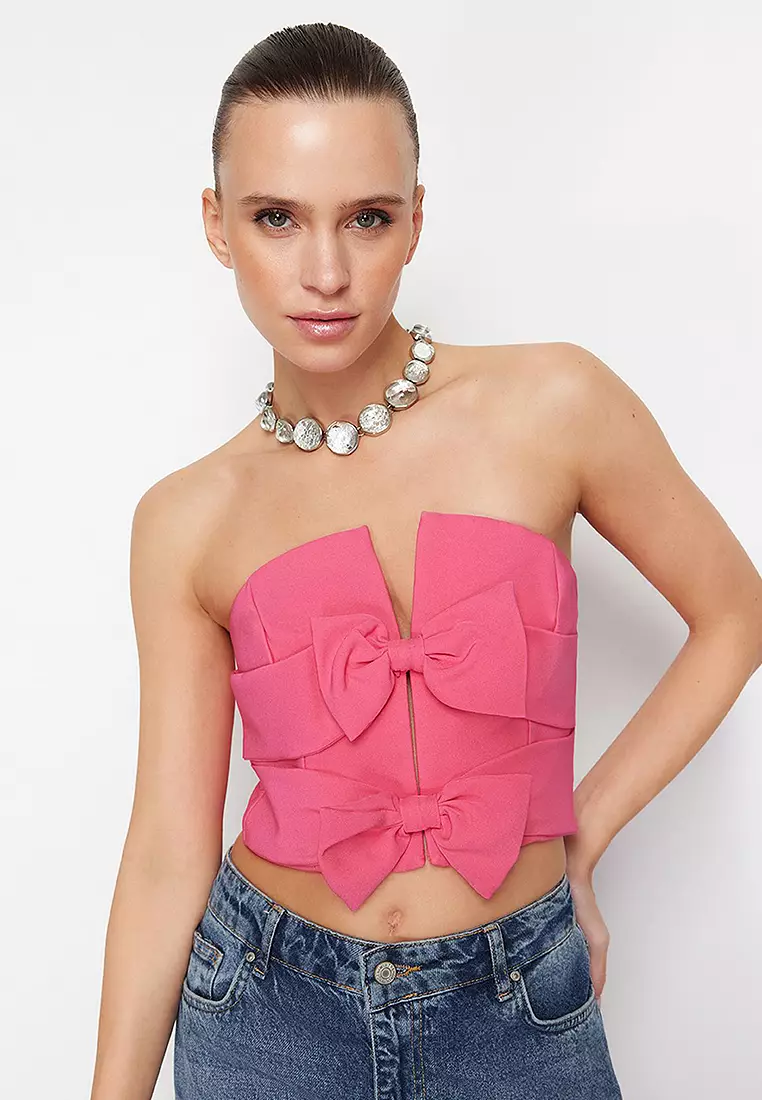 トップス Satin Ribbon Bustier Kanako Tamura 新品】KANAKO TAMURA Satin Ribbon Bustier Kanako Tamura