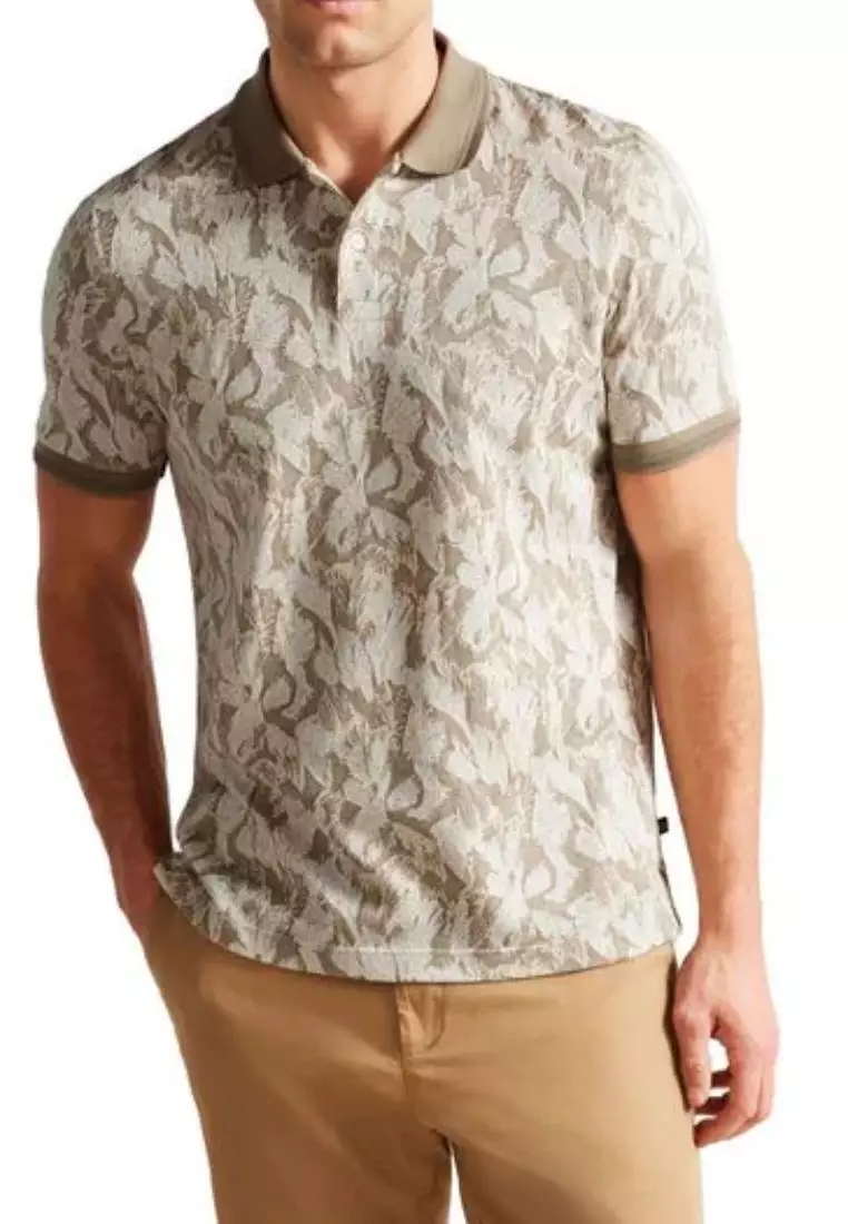 Buy Ted Baker Ted Baker Mens Plasta Short Sleeve Regular Fit Floral Polo Shirt Online ZALORA