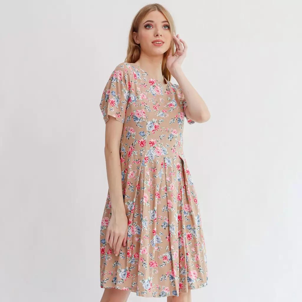 Sophistix Maddie Dress In Brown Print