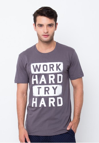 R U S S Try Hard Grey T-Shirt