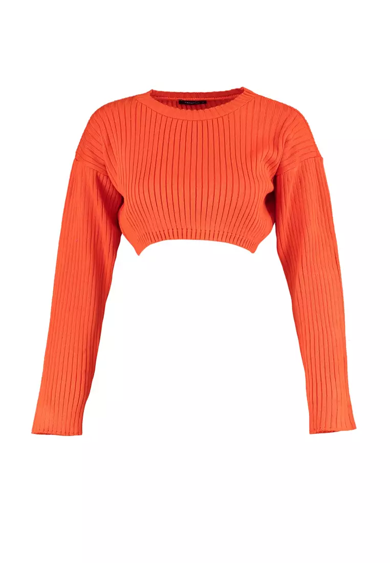 Cropped orange jumper on sale