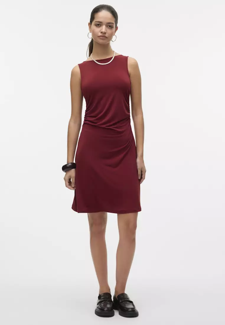Sleeveless Boat Neck Jersey Dress