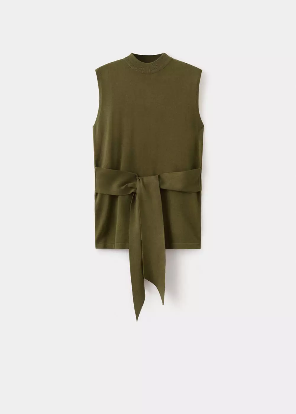 Rompi rajut dengan ikat pinggang