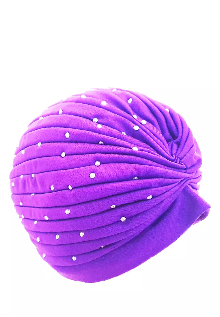 Beaded Turban Royal Purple
