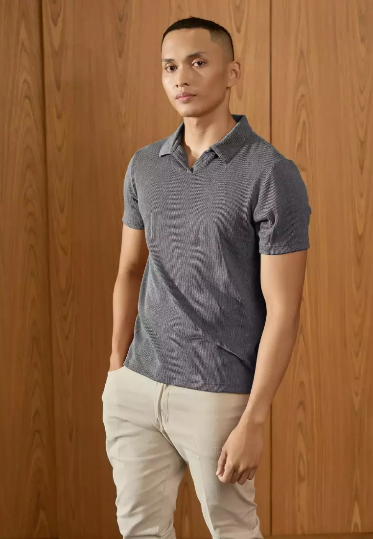 Kale VICO Black / Polo Shirt Pria / Atasan Kaos Polo Rajut Pria