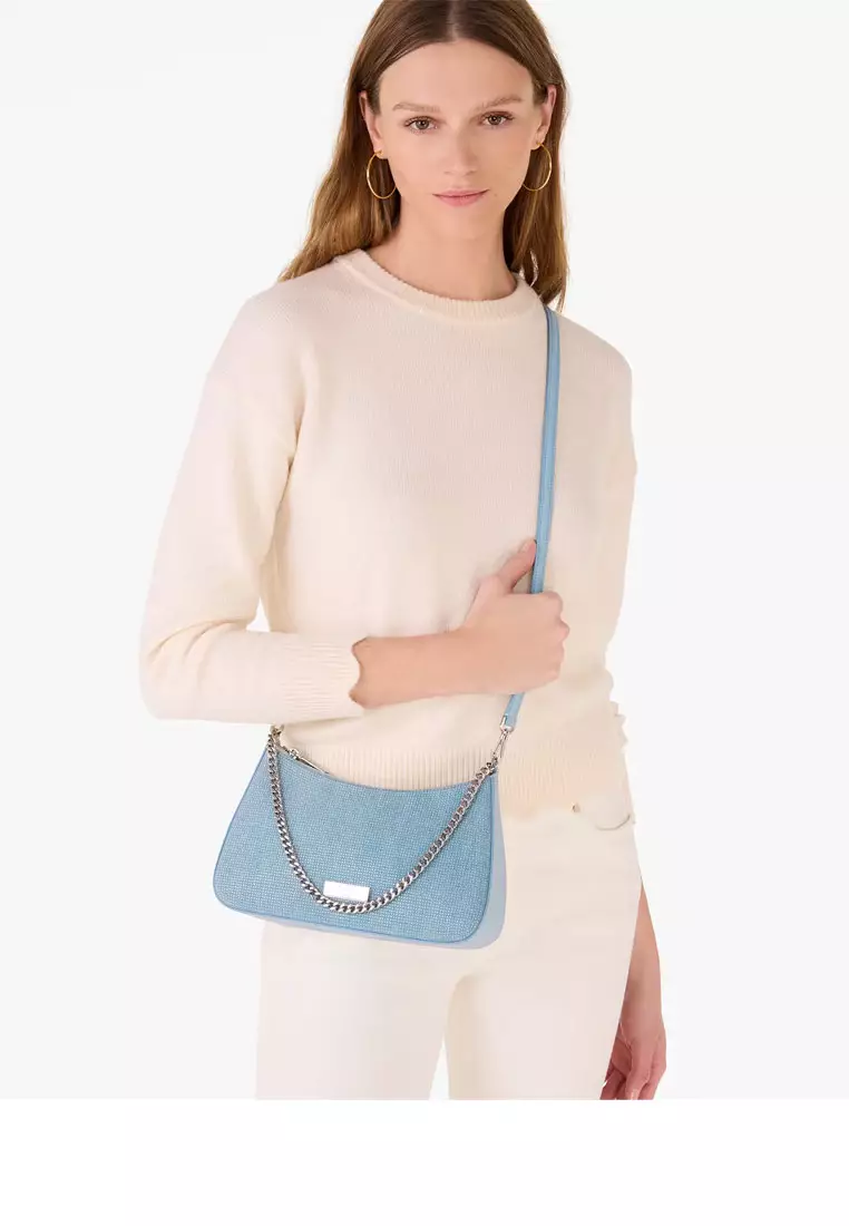 Madison Studded Denim Convertible Crossbody