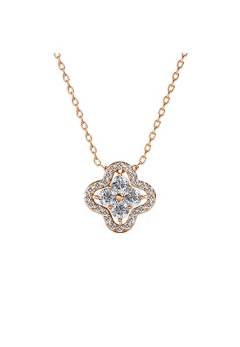 Her Jewellery Elegant Clover Pendant (Rose Gold) - Made with premium grade crystals from Austria 73DDEACA3B8DE0GS_1