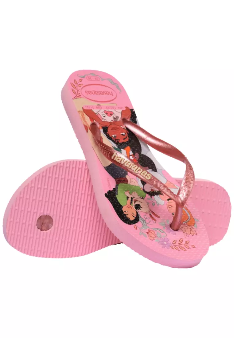 Havaianas Kids Slim Princess Flip Flops-Pink/Pink