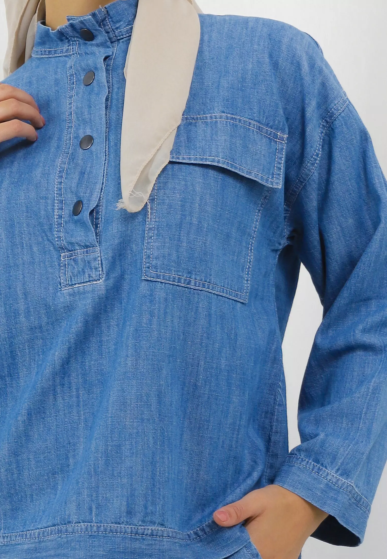 MFMW Xalyna Atasan Blouse Denim