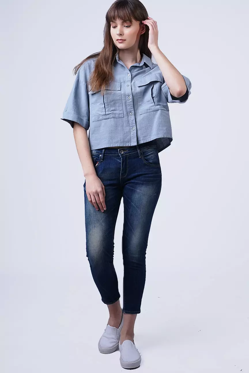 Kemeja Wanita Nara Light Blue