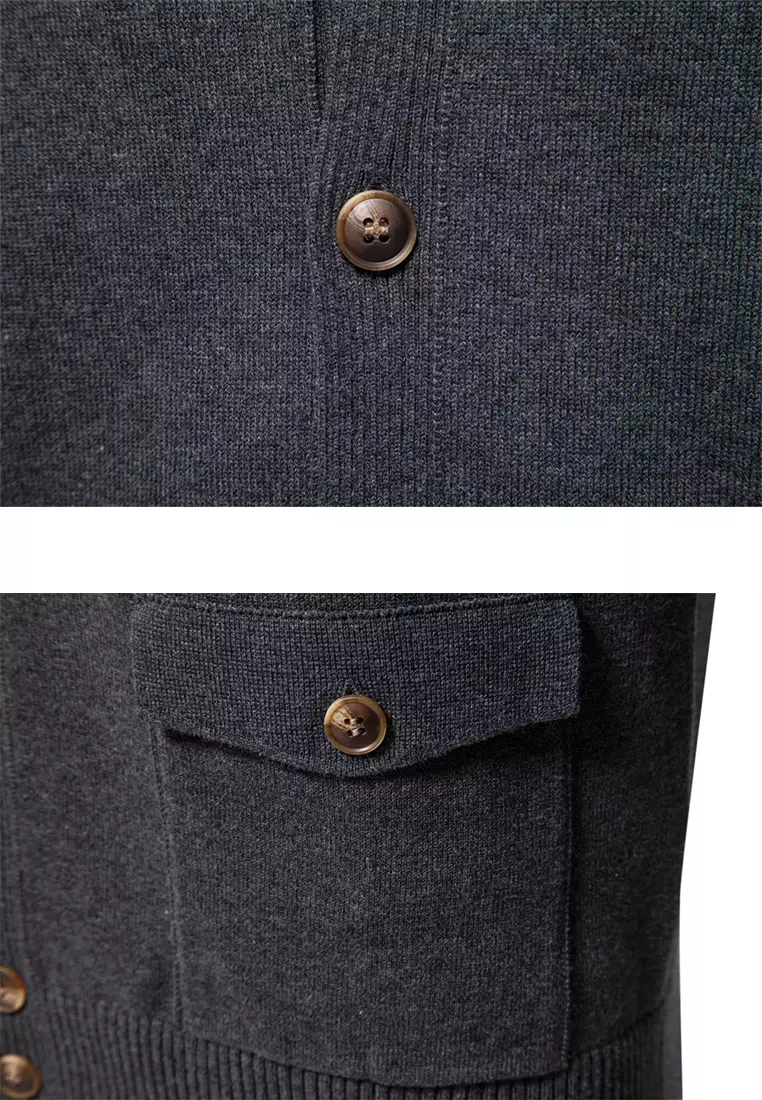 Stand Collar Knitted Cardigan AX-CW61