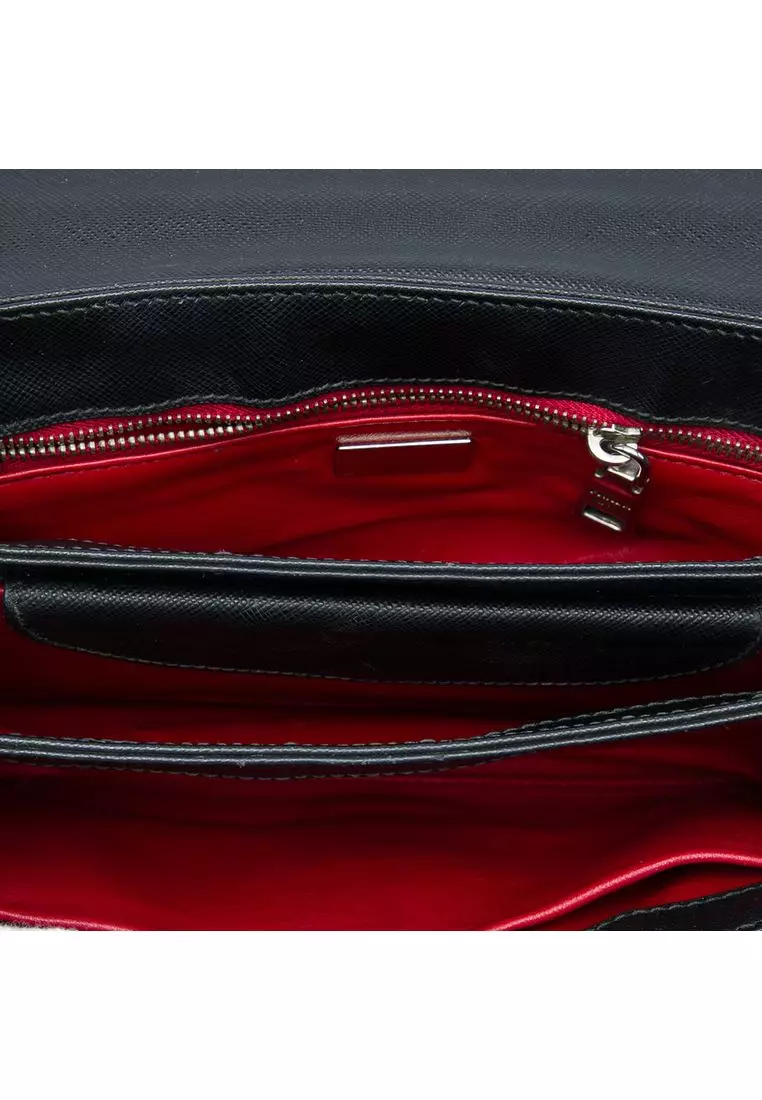 Pre-Loved Prada Saffiano Lux Lock Chain Flap