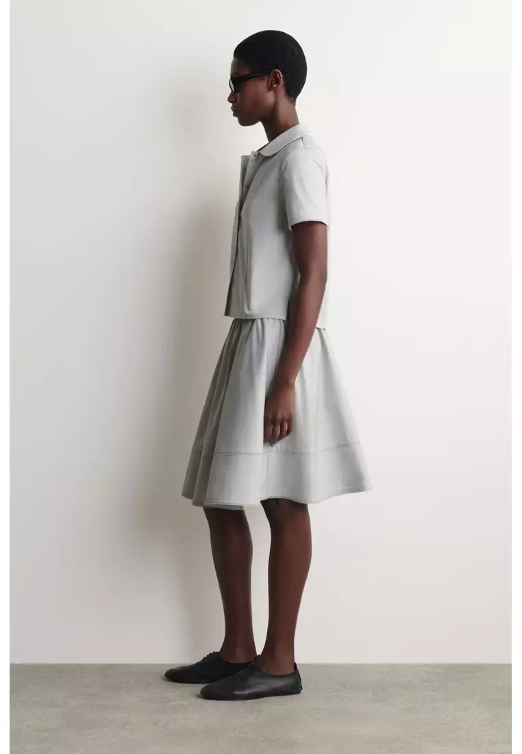EMBROIDERED COTTON-POPLIN SKIRT