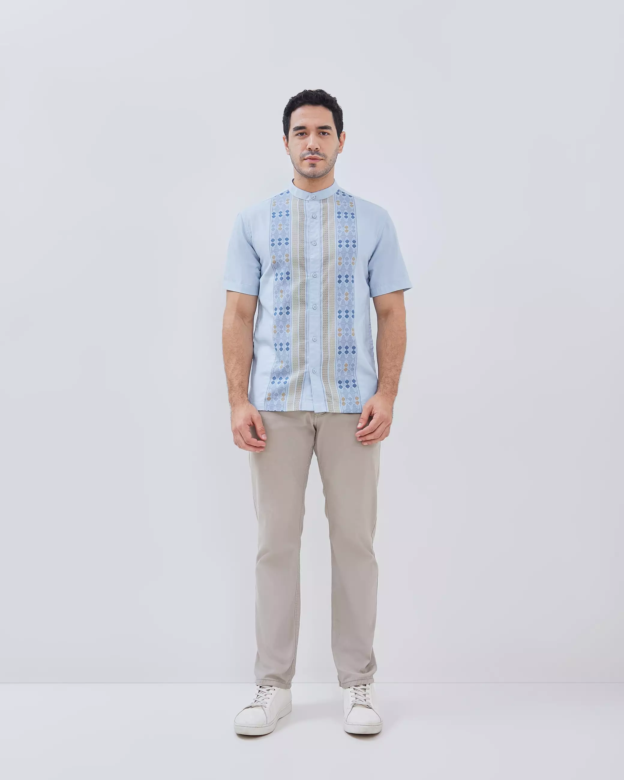 AMK Kemeja Koko Pria Lengan Pendek KK Rashad S/s Light Blue