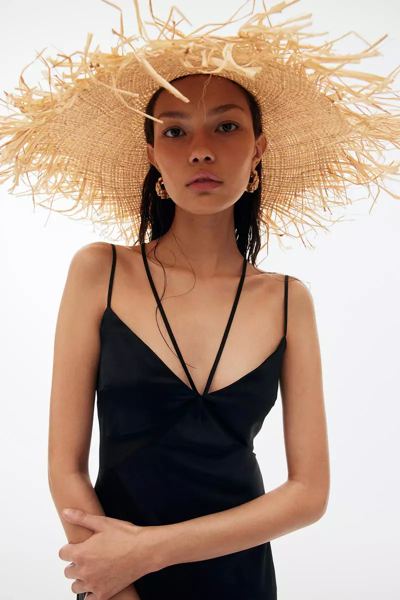 Mesh-detail satin slip dress