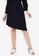 ZALORA WORK navy Ruched Detail Skirt F977AAADB7A5A1GS_1
