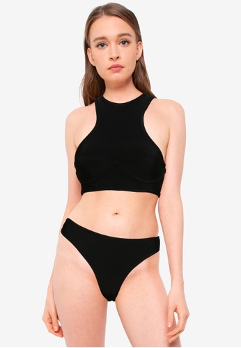 Public Desire black Halter Bust Seam Bikini Top 64C1EUSC8C8210GS_1