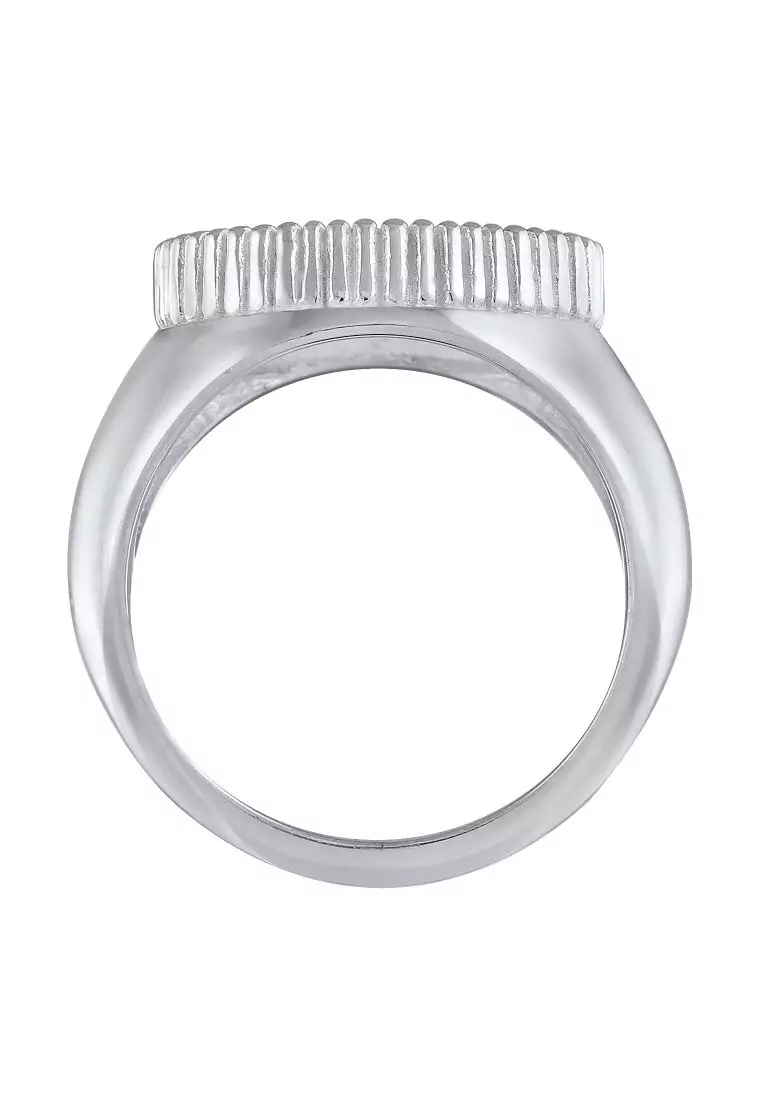 Men's Silver Evil Eye Signet Ring