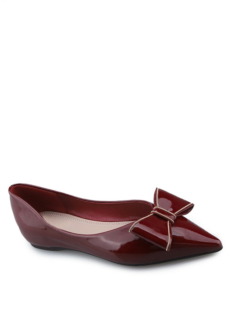 Pointed Patent Leather Flat Shoes HR1308-12