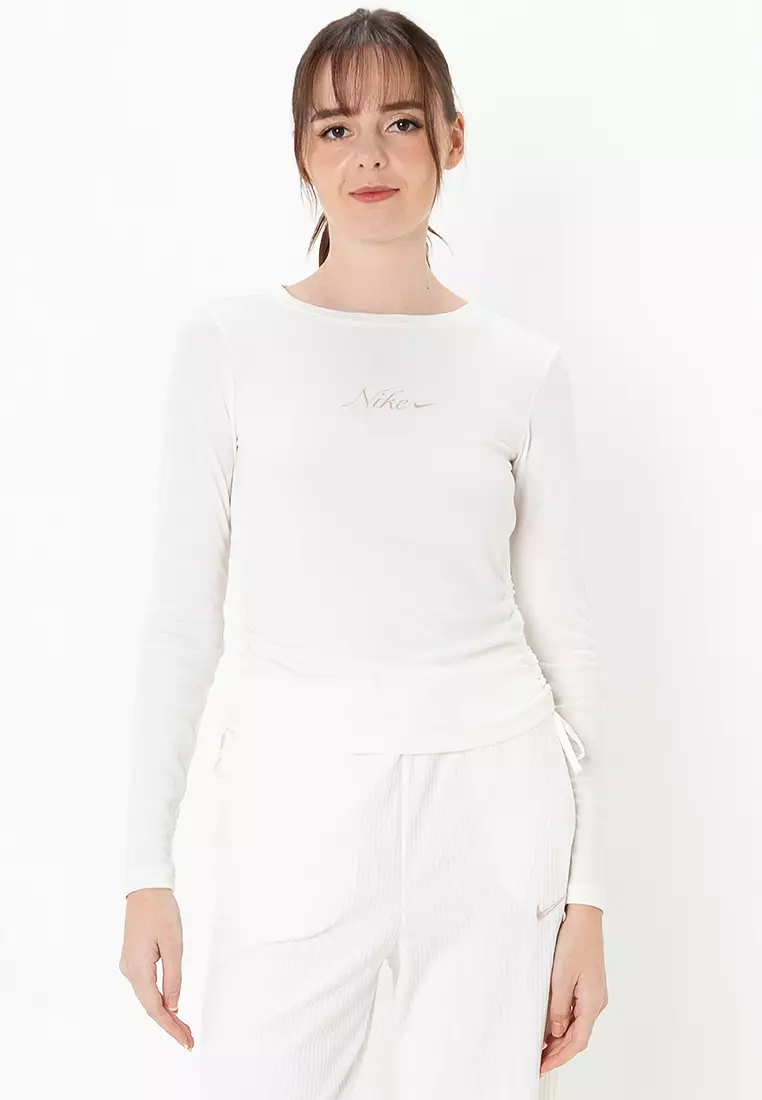 Crop Top Nike Long Sleeve White Women's Top Women's Nike