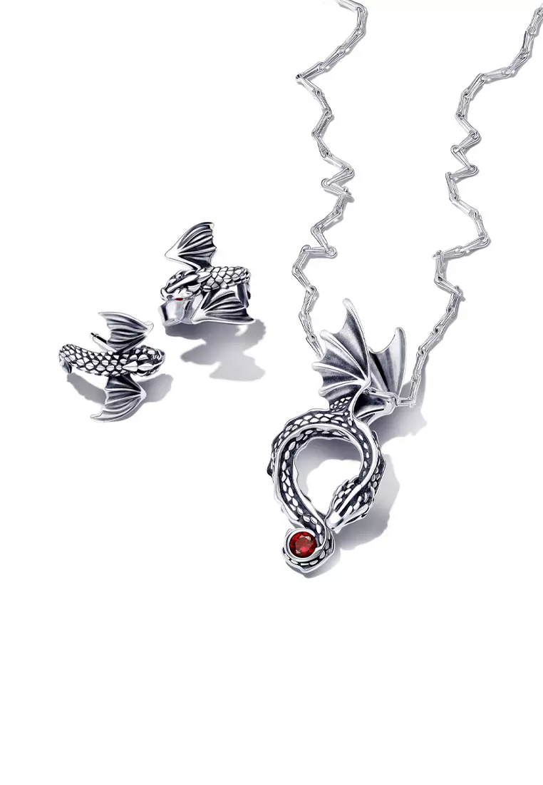 Pandora x Game of Thrones Curved Dragon Stud Earrings