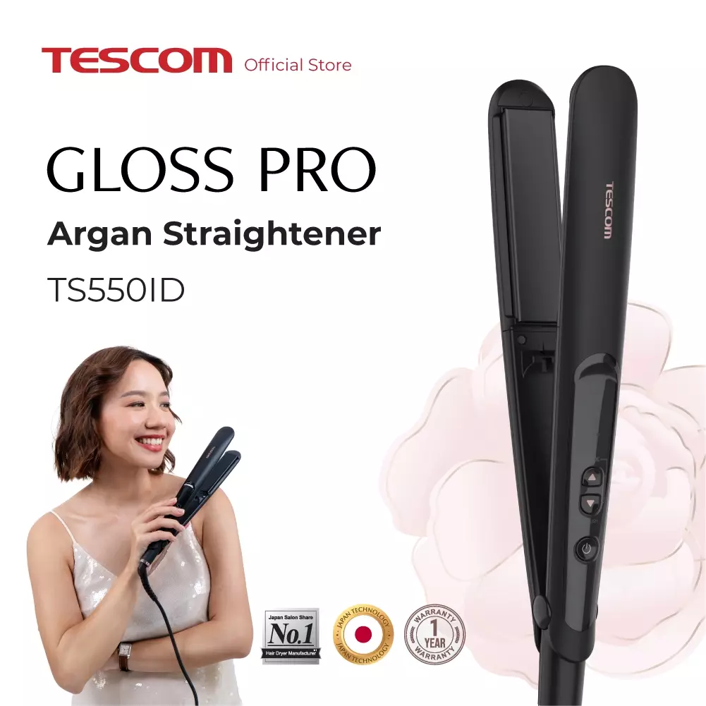 Tescom Gloss Pro Argan Straightener / Catokan Pelurus Rambut TS550ID