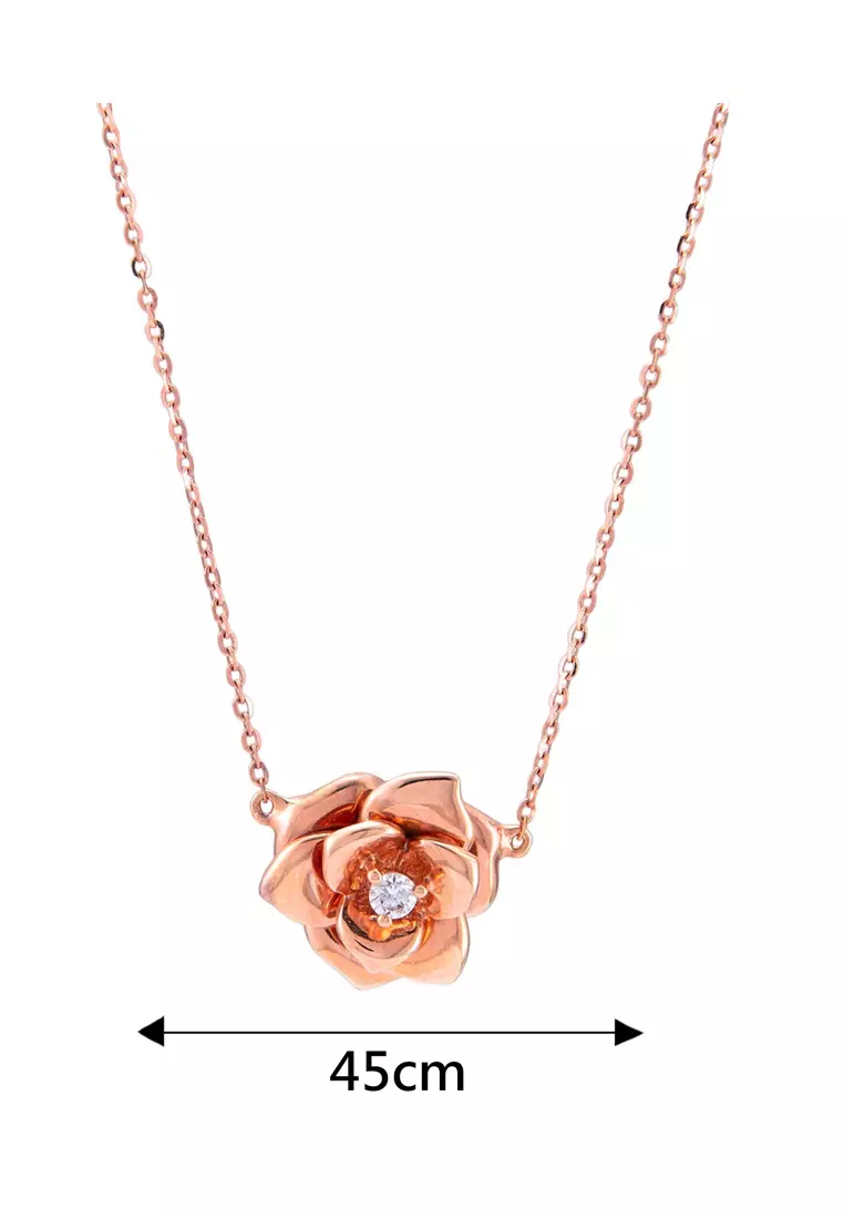 [ Free Necklace ] LITZ 18K Rose Gold Diamond Pendant IS-P17533 (2.28g+/-)