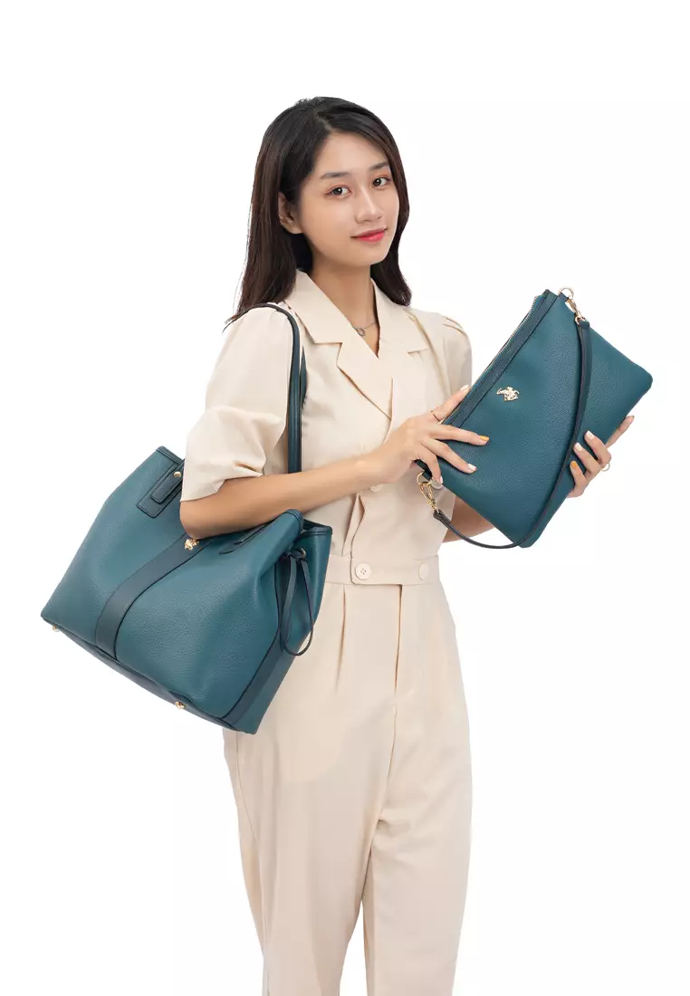 2-in-1 Tote Bag & Top Handle Bag - Blue