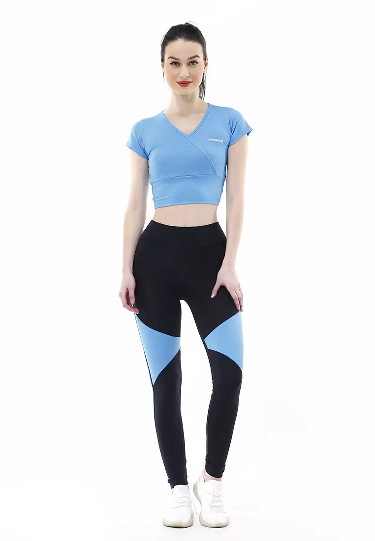 Jovita One Set Atasan Bawahan Baju Senam Aerobik Relaxed Fit - Biru Muda