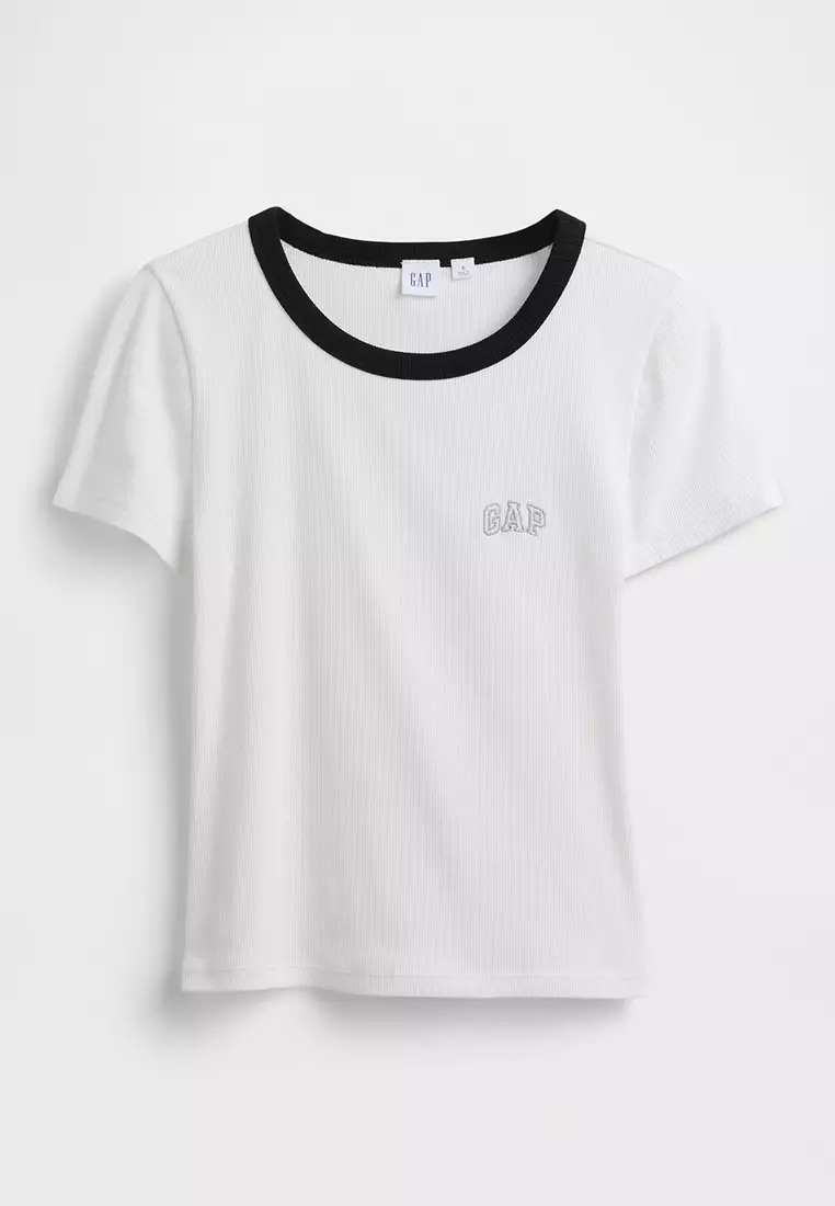 Ribbed Mini Logo T-Shirt