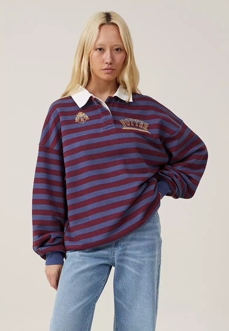 Hood by air 2025 long sleeve striped polo