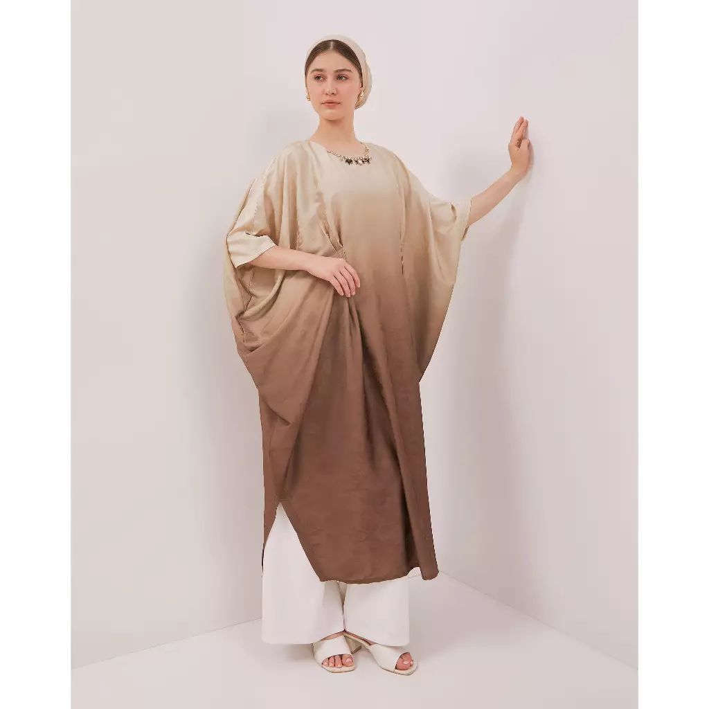 Urban Exchange Kaftan Angel Brown - Abaya Long Dress Premium Lebaran Muslim